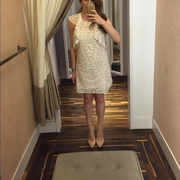 BCBGMaxAzria White/Nude Lace Dress - Picture 5 of 6